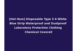 [Hot Item] Disposable Type 5 6 White Blue Strip Waterproof and Dustproof Laboratory Protective Clothing Chemical Coverall