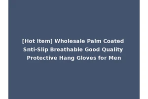 [Hot Item] Wholesale Palm Coated Snti-Slip Breathable Good Quality Protective Hang Gloves for Men
