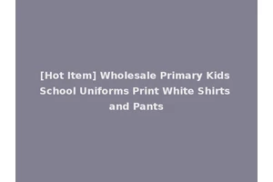 [Hot Item] Wholesale Primary Kids School Uniforms Print White Shirts and Pants