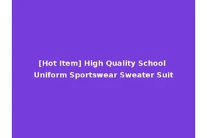 [Hot Item] High Quality School Uniform Sportswear Sweater Suit