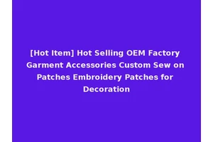 [Hot Item] Hot Selling OEM Factory Garment Accessories Custom Sew on Patches Embroidery Patches for Decoration
