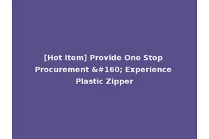 [Hot Item] Provide One Stop Procurement   Experience Plastic Zipper