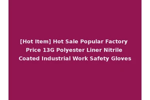 [Hot Item] Hot Sale Popular Factory Price 13G Polyester Liner Nitrile Coated Industrial Work Safety Gloves