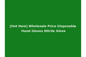 [Hot Item] Wholesale Price Disposable Hand Gloves Nitrile Glove