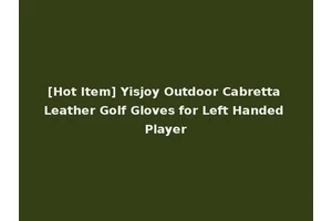 [Hot Item] Yisjoy Outdoor Cabretta Leather Golf Gloves for Left Handed Player
