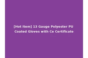 [Hot Item] 13 Gauge Polyester PU Coated Gloves with Ce Certificate