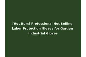 [Hot Item] Professional Hot Selling Labor Protection Gloves for Garden Industrial Gloves