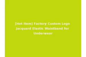 [Hot Item] Factory Custom Logo Jacquard Elastic Waistband for Underwear
