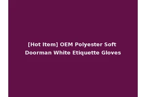 [Hot Item] OEM Polyester Soft Doorman White Etiquette Gloves