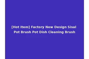 [Hot Item] Factory New Design Sisal Pot Brush Pot Dish Cleaning Brush