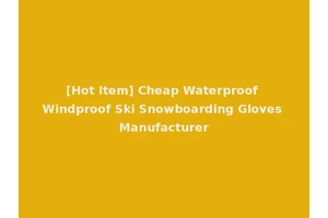 [Hot Item] Cheap Waterproof Windproof Ski Snowboarding Gloves Manufacturer