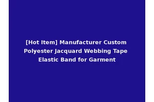 [Hot Item] Manufacturer Custom Polyester Jacquard Webbing Tape Elastic Band for Garment
