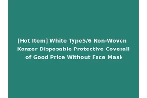[Hot Item] White Type5/6 Non-Woven Konzer Disposable Protective Coverall of Good Price Without Face Mask