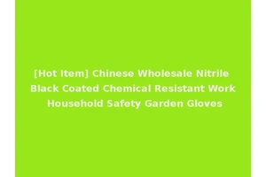 [Hot Item] Chinese Wholesale Nitrile Black Coated Chemical Resistant Work Household Safety Garden Gloves