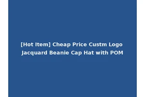 [Hot Item] Cheap Price Custm Logo Jacquard Beanie Cap Hat with POM