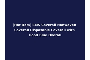 [Hot Item] SMS Coverall Nonwoven Coverall Disposable Coverall with Hood Blue Overall