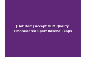 [Hot Item] Accept OEM Quality Embroidered Sport Baseball Caps