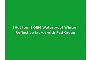 [Hot Item] OEM Waterproof Winter Reflective Jacket with Pad Green