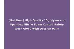 [Hot Item] High Quality 15g Nylon and Spandex Nitrile Foam Coated Safety Work Glove with Dots on Palm