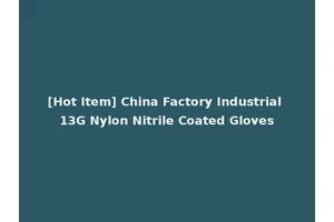 [Hot Item] China Factory Industrial 13G Nylon Nitrile Coated Gloves