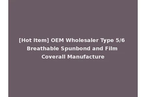 [Hot Item] OEM Wholesaler Type 5/6 Breathable Spunbond and Film Coverall Manufacture