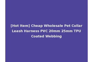 [Hot Item] Cheap Wholesale Pet Collar Leash Harness PVC 20mm 25mm TPU Coated Webbing