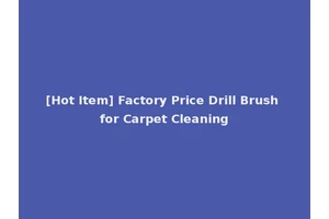 [Hot Item] Factory Price Drill Brush for Carpet Cleaning