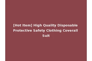 [Hot Item] High Quality Disposable Protective Safety Clothing Coverall Suit