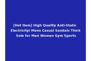 [Hot Item] High Quality Anti-Static Electricityl Mens Casual Sandals Thick Sole for Men Women Gym Sports