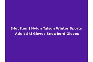 [Hot Item] Nylon Talson Winter Sports Adult Ski Gloves Snowbord Gloves