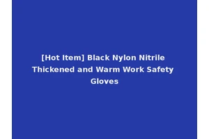 [Hot Item] Black Nylon Nitrile Thickened and Warm Work Safety Gloves