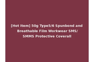 [Hot Item] 50g Type5/6 Spunbond and Breathable Film Workwear SMS/SMMS Protective Coverall