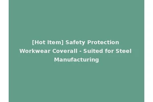 [Hot Item] Safety Protection Workwear Coverall - Suited for Steel Manufacturing