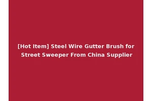 [Hot Item] Steel Wire Gutter Brush for Street Sweeper From China Supplier