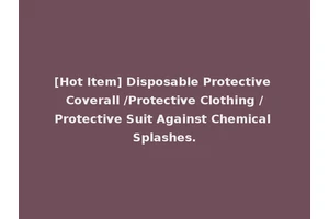 [Hot Item] Disposable Protective Coverall /Protective Clothing /Protective Suit Against Chemical Splashes.