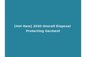 [Hot Item] 2020 Overall Disposal Protecting Garment