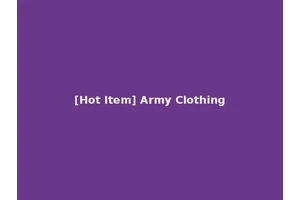 [Hot Item] Army Clothing
