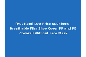 [Hot Item] Low Price Spunbond Breathable Film Shoe Cover PP and PE Coverall Without Face Mask