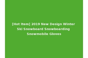 [Hot Item] 2019 New Design Winter Ski Snowboard Snowboarding Snowmobile Gloves