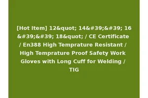 [Hot Item] 12" 14'' 16'' 18" / CE Certificate / En388 High Temprature Resistant / High Temprature Proof Safety Work Gloves with Long Cuff for Welding / TIG