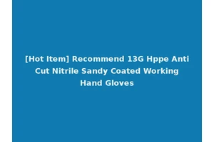 [Hot Item] Recommend 13G Hppe Anti Cut Nitrile Sandy Coated Working Hand Gloves