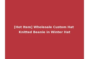 [Hot Item] Wholesale Custom Hat Knitted Beanie in Winter Hat