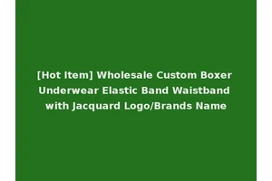 [Hot Item] Wholesale Custom Boxer Underwear Elastic Band Waistband with Jacquard Logo/Brands Name