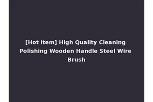 [Hot Item] High Quality Cleaning Polishing Wooden Handle Steel Wire Brush