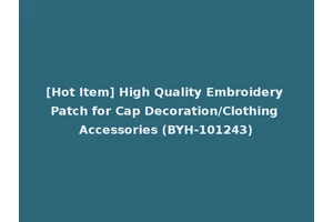 [Hot Item] High Quality Embroidery Patch for Cap Decoration/Clothing Accessories (BYH-101243)