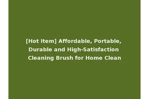 [Hot Item] Affordable, Portable, Durable and High-Satisfaction Cleaning Brush for Home Clean
