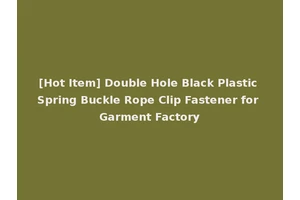 [Hot Item] Double Hole Black Plastic Spring Buckle Rope Clip Fastener for Garment Factory