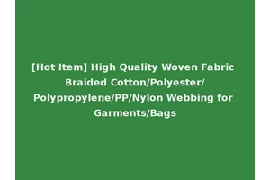 [Hot Item] High Quality Woven Fabric Braided Cotton/Polyester/Polypropylene/PP/Nylon Webbing for Garments/Bags