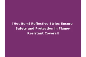 [Hot Item] Reflective Strips Ensure Safety and Protection in Flame-Resistant Coverall