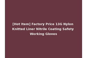 [Hot Item] Factory Price 13G Nylon Knitted Liner Nitrile Coating Safety Working Gloves
